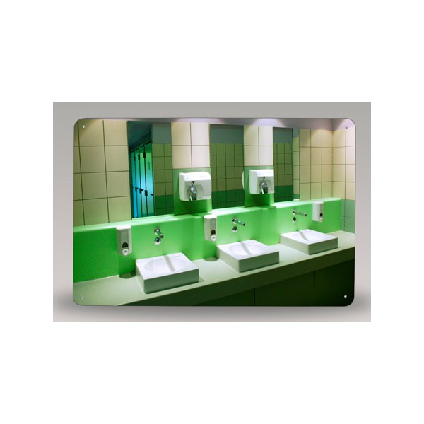 Ideal Enterprises Petit miroir d'angle de salle de bain en acier inoxydable