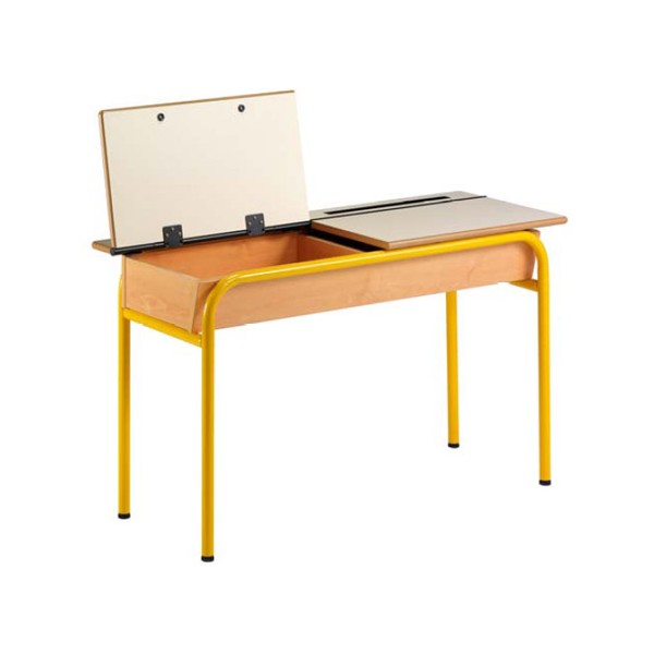 Table pupitre avec casier ouvrant 130x50 cm stratifié
