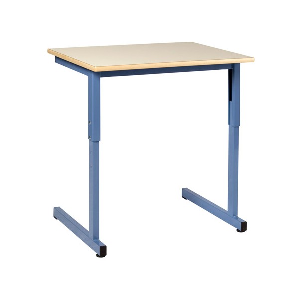 Table scolaire Naples à dégagement latéral réglable 130x50 cm stratifié chant alaisé  T4 à T6