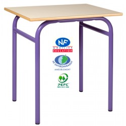 Table scolaire Eco 4 pieds NF 130x50 cm stratifié chant surmoulé T4 à T6