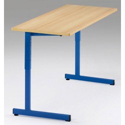 Lot de 2 tables scolaires NF à dégagement latéral Quatro stratifiée alaise 130x50 cm réglables T3 à T6 autres coloris