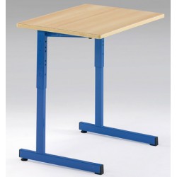 Lot de 2 tables scolaires NF à dégagement latéral Quatro mélaminé PVC 70x50 cm réglables T3 à T6 autres coloris