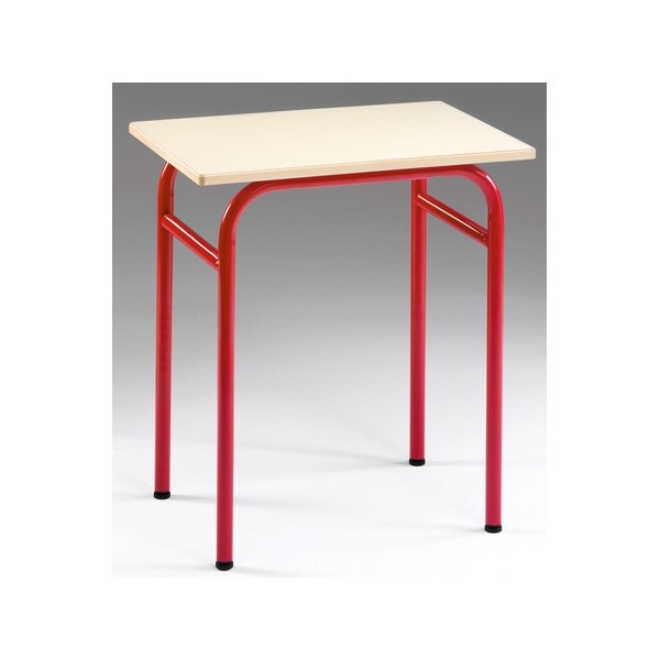 Table scolaire 4 pieds Primo mélaminé PVC sans casier 80x60 cm 