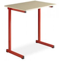 Table scolaire a degagement lateral Fanny 70x50cm plateau mélaminé chant PVC T4 a T6