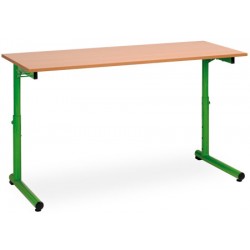 Table scolaire a degagement lateral Meline 70x50cm plateau mélaminé chant PVC T4 a T6