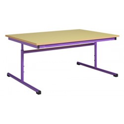 Table maternelle réglable 160x80 cm mélaminé chants PVC