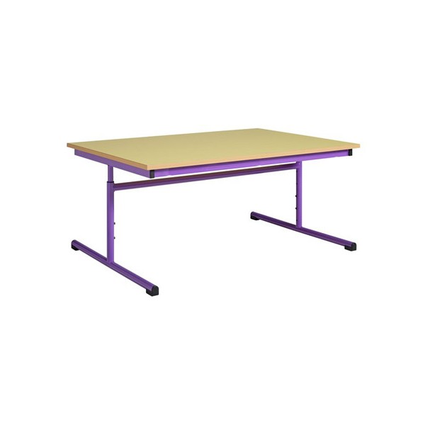 Table maternelle réglable 160x80 cm mélaminé chants PVC