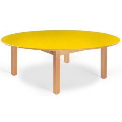 Table maternelle ovale Lola hêtre vernis mélaminé PVC 120x90 cm TC à T3