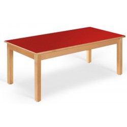 Table maternelle Lola hêtre vernis stratifié alaise bois 160x80 cm TC à T3