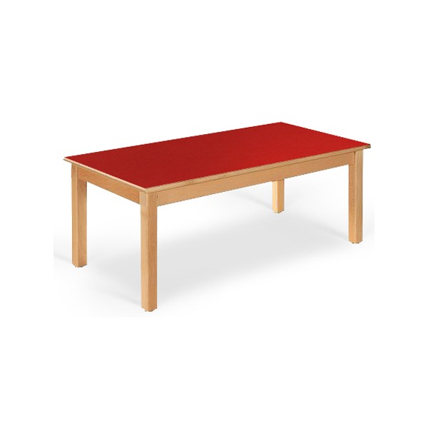 Table maternelle Lola hêtre vernis mélaminé PVC 120x80 cm TC à T3