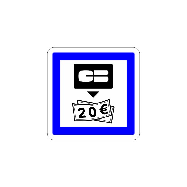 Panneau alu de signalisation des services d'aire routière CE25 CL1 900 mm