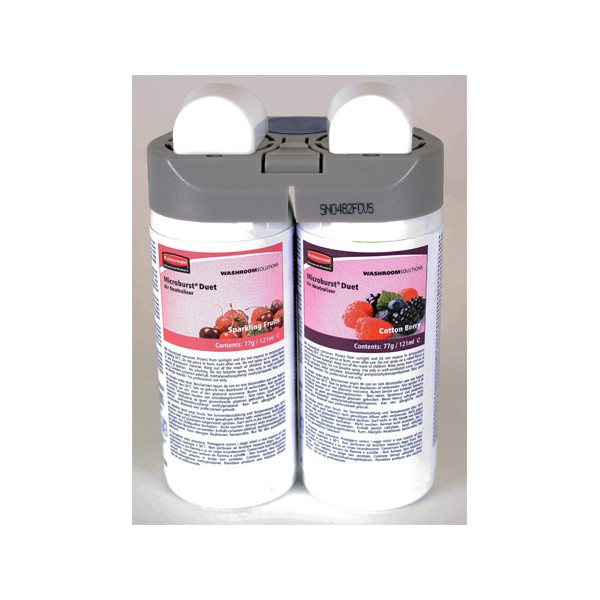 Lot de 4 recharges double parfum sparkling fruits and cotton berry pour diffuseur MB Duet Rubbermaid