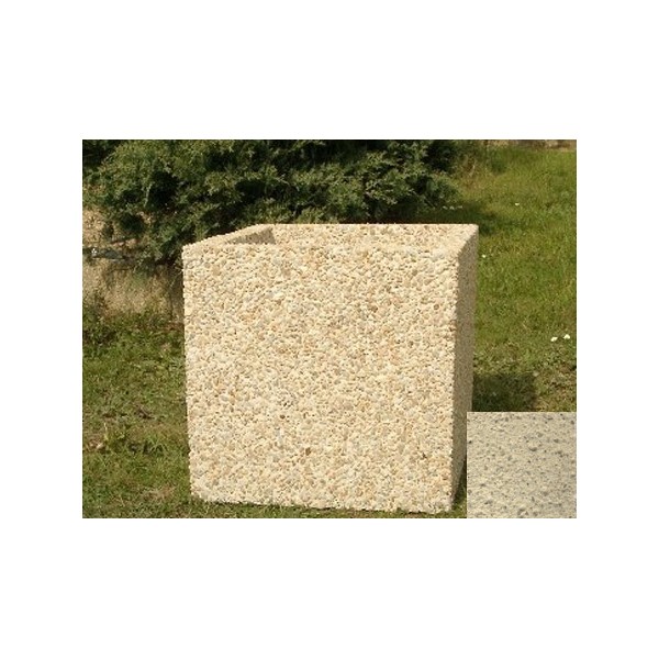Jardinière carrée 60L 50x50x50 cm ton pierre sablé