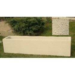 Jardinière rectangulaire 215L 200x45xH45 cm ton pierre sablé