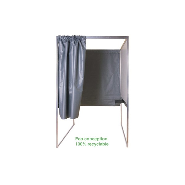 Isoloir structure alu rideau PVC M1 case handicapé independante 100% recyclable