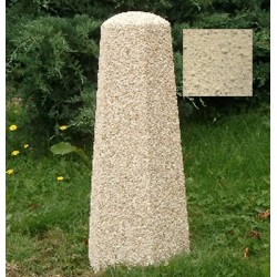 Borne hexagonale diam 30xH70 cm ton pierre sablé