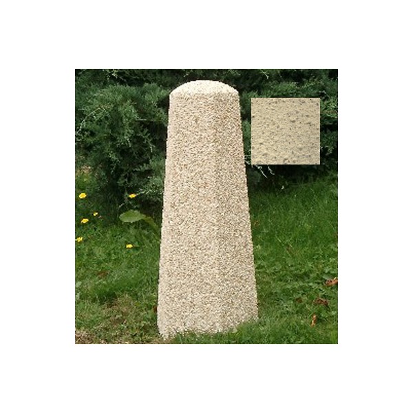Borne hexagonale diam 30xH70 cm ton pierre sablé