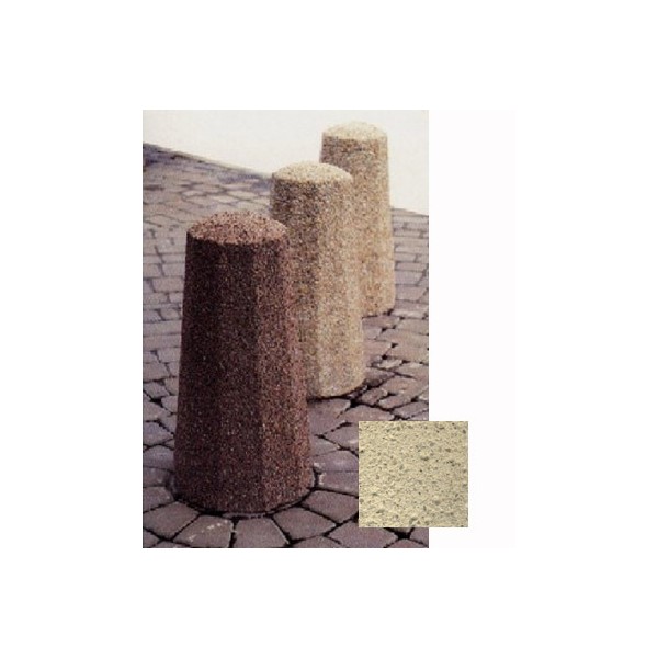 Borne octogonale diam 30xH60 cm ton pierre sabloé