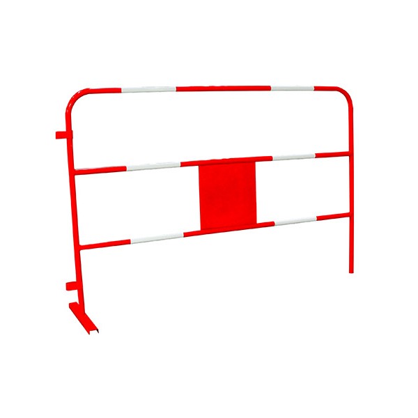 Barrière de chantier rouge et blanche personnalisable L150 x H100 cm