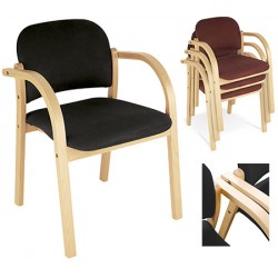 Lot de 3 fauteuils empilables et assemblables Elva finition tissu groupe 0