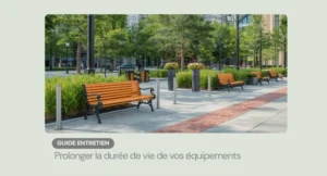 Mobilier de voirie entretenu dans un espace public urbain moderne