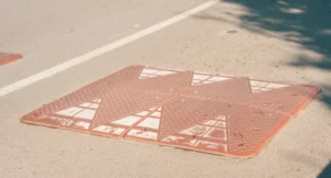 Ralentisseur voirie et coussin berlinois installés sur route urbaine en zone résidentielle