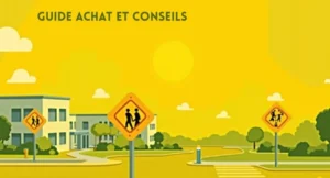 équipements de sécurité devant école avec barrières et signalétique pour protéger les enfants