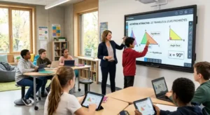Tableaux d'écriture pour collectivités : modèles blanc feutre, vert craie et interactif côte à côte